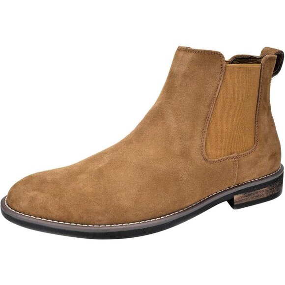 Men's Tan Chelsea Ankle Boots - Easy On & Off with Elastic Stretch Bands